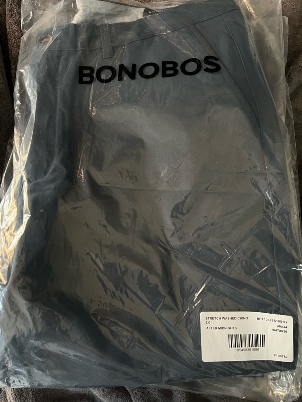 NWT Men’s Bonobos Stretch Washed Chino 2.0 Pants.Color After Midnight Size40x34 - Picture 11 of 12